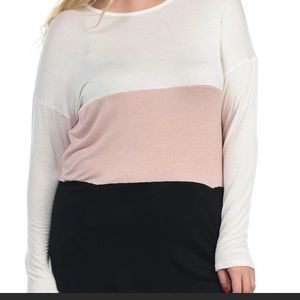 🎉Host Pick🎉NWT Plus size Color Block Pocket Top